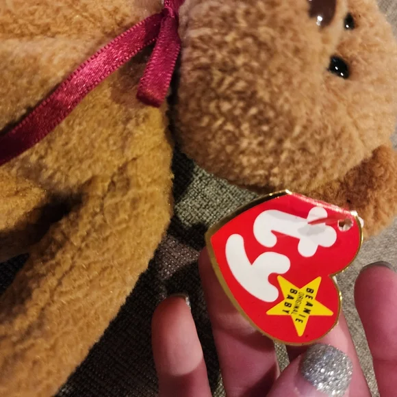 Lot of 4 TY Beanie Babies - Bears (Decade, Curly, Teddy, & Dazzler) 3 w/ Tags - Picture 10 of 15